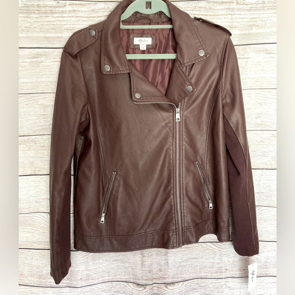 Style & Company faux leather jacket